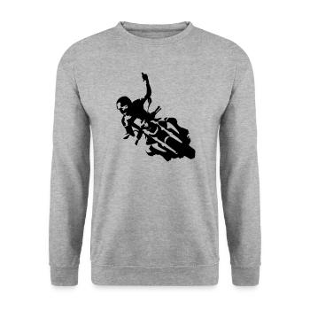 Nakedbike900 - Sweat-shirt Unisexe - gris chiné - Devant - Alina (178cm) & Michal (187cm)