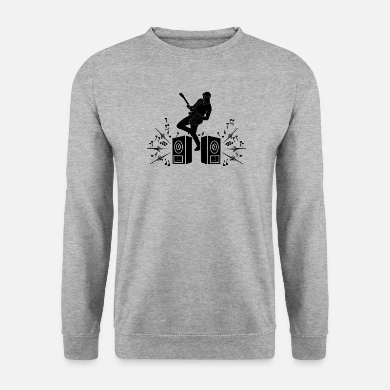 Gitarrist mit E-Gitarre - Unisex Pullover - Weißgrau meliert