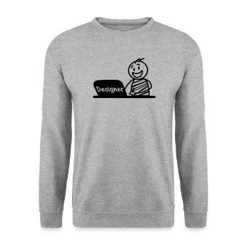 Concepteur d’ordinateur portable de travail - Sweat-shirt Unisexe - gris chiné - Devant - Alina (178cm) & Michal (187cm)