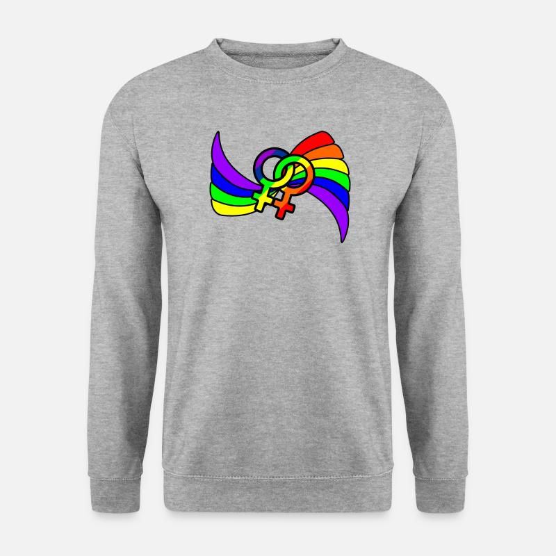 Rainbow lesbies proud logo - Unisex Sweatshirt - salt & pepper