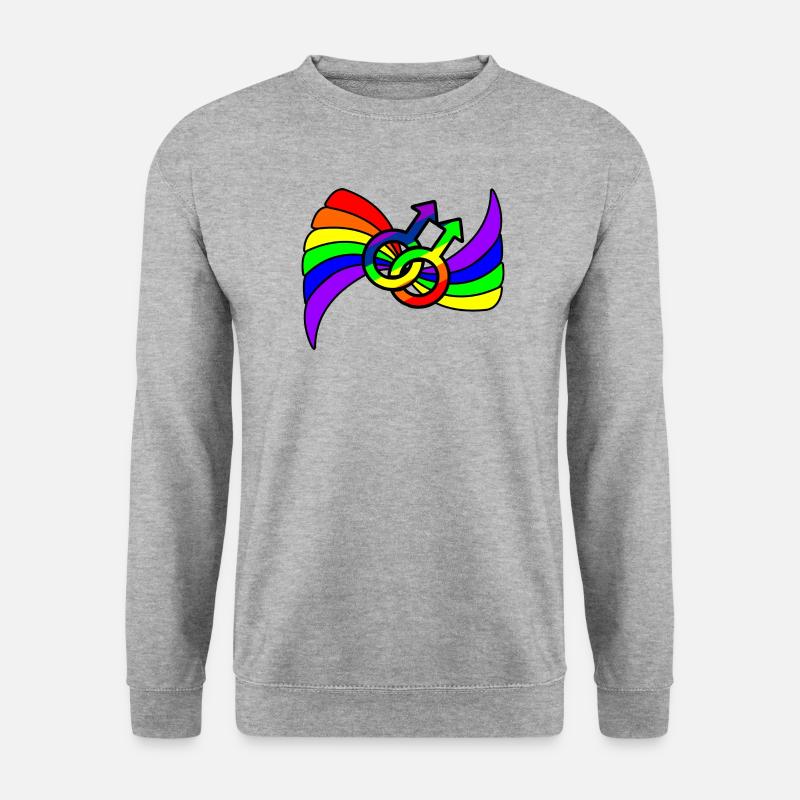 Regenbogen-Gay-Pride-Logo - Unisex Pullover - Weißgrau meliert