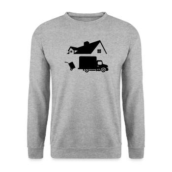 Logo des déménageurs - Sweat-shirt Unisexe - gris chiné - Devant - Alina (178cm) & Michal (187cm)
