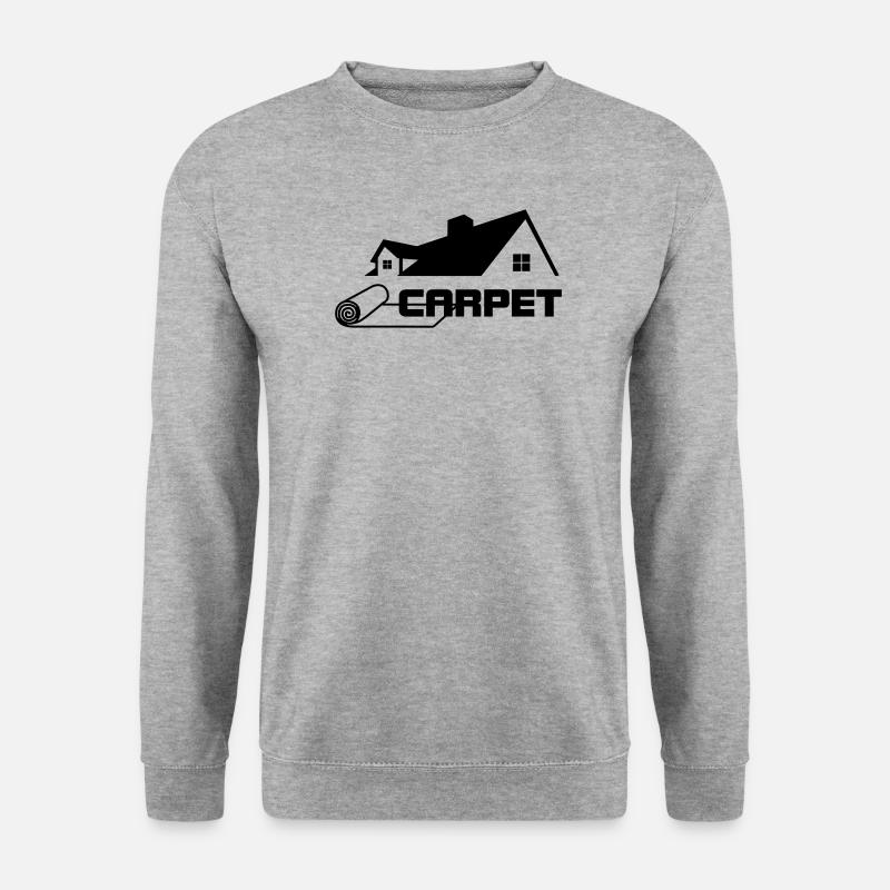 Teppichrollen Logo mit Haus - Unisex Pullover - Weißgrau meliert