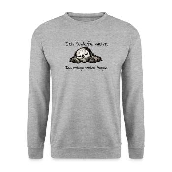 Faultier ich schlafe nicht - Unisex Pullover - Weißgrau meliert - Vorne - Alina (178cm) & Michal (187cm)