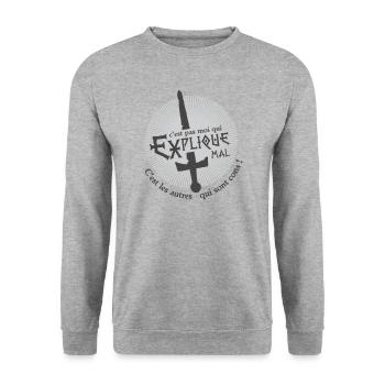 C'est les autres qui sont cons ! humour - Sweat-shirt Unisexe - gris chiné - Devant - Alina (178cm) & Michal (187cm)