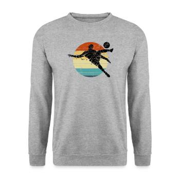 Retro Runner Sunset Circle - Unisex Sweatshirt - salt & pepper - Front - Alina (178cm) & Michal (187cm)
