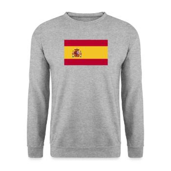 Spanien National Flagge - Unisex Pullover - Weißgrau meliert - Vorne - Alina (178cm) & Michal (187cm)