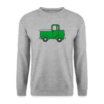 Camion vert joyeux, voiture jouet - Sweat-shirt Unisexe - gris chiné - Devant - Alina (178cm) & Michal (187cm)