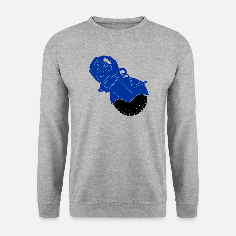 Pflastersteinsäge oder Steinsägemaschine - Unisex Pullover - Weißgrau meliert