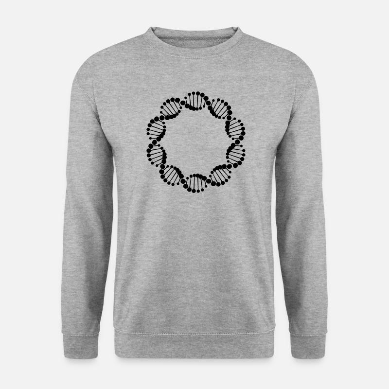 DNA-Strang im Kreis - Unisex Pullover - Weißgrau meliert