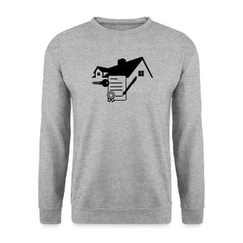 Sign house contract 1 - Unisex Sweatshirt - salt & pepper - Front - Alina (178cm) & Michal (187cm)