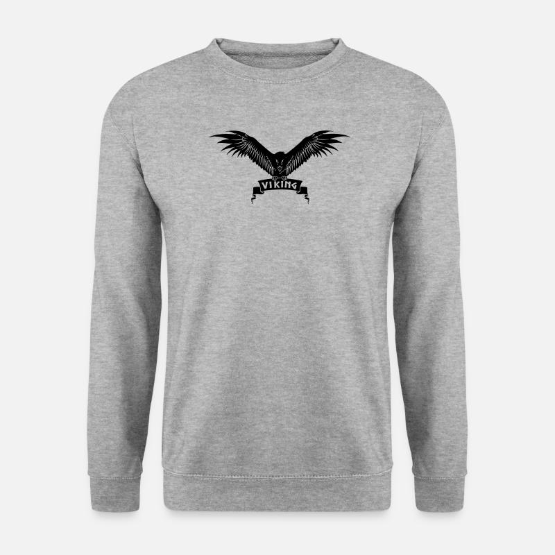 Wikingerkrähe - Unisex Pullover - Weißgrau meliert