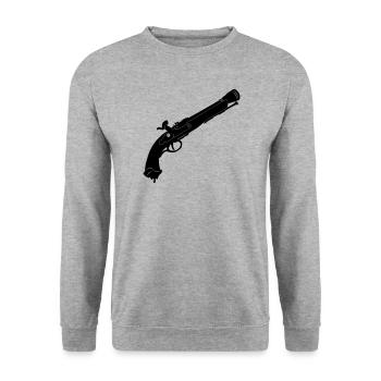 Pistolet pirate - Sweat-shirt Unisexe - gris chiné - Devant - Alina (178cm) & Michal (187cm)