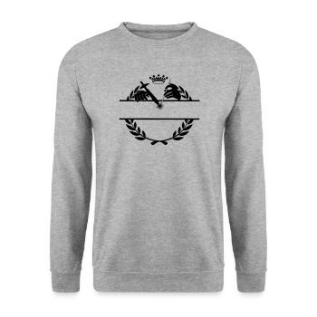 Welder logo transparent with laurel wreath crown - Unisex Sweatshirt - salt & pepper - Front - Alina (178cm) & Michal (187cm)