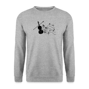 Violon avec notes de musique image d’ombre, - Sweat-shirt Unisexe - gris chiné - Devant - Alina (178cm) & Michal (187cm)