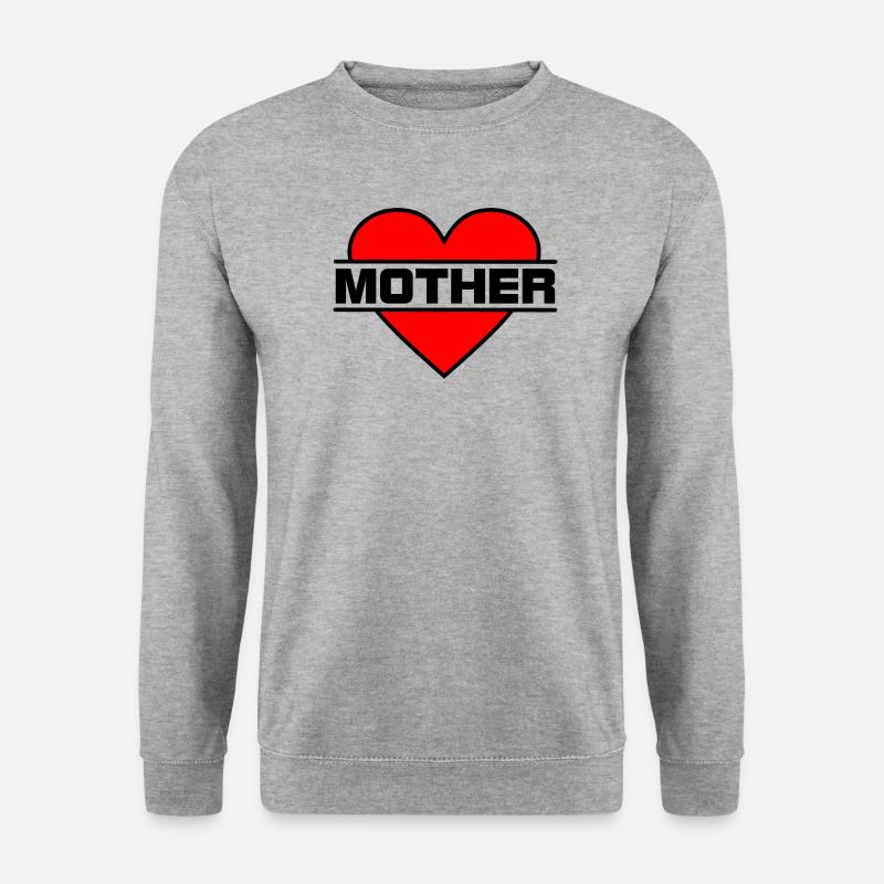 Herz Liebe Mutter - Unisex Pullover - Weißgrau meliert
