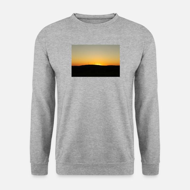 Coucher de soleil au-dessus des éoliennes - Sweat-shirt Unisexe - gris chiné