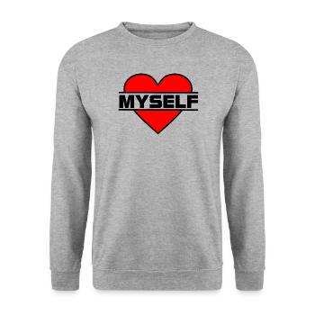 Heart I love myself - Unisex Sweatshirt - salt & pepper - Front - Alina (178cm) & Michal (187cm)