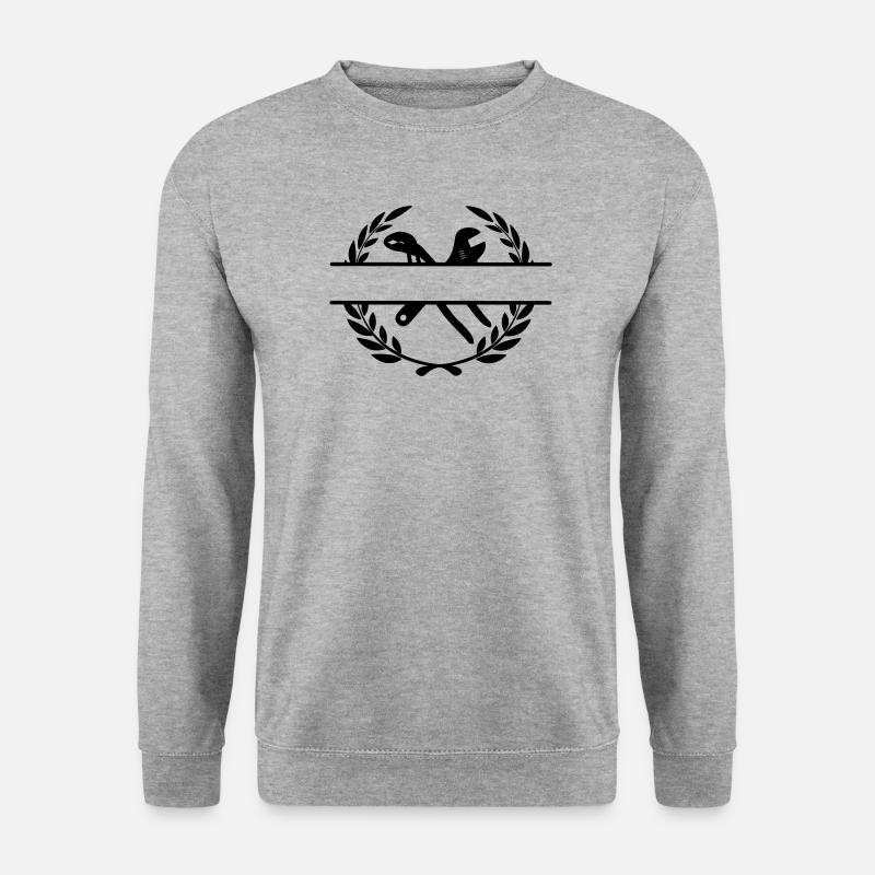 Deux pinces à pompe à eau croisées en couronne de laurier - Sweat-shirt Unisexe - gris chiné