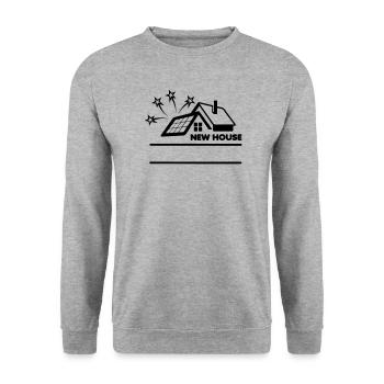 Real estate agent new house solar panels - Unisex Sweatshirt - salt & pepper - Front - Alina (178cm) & Michal (187cm)