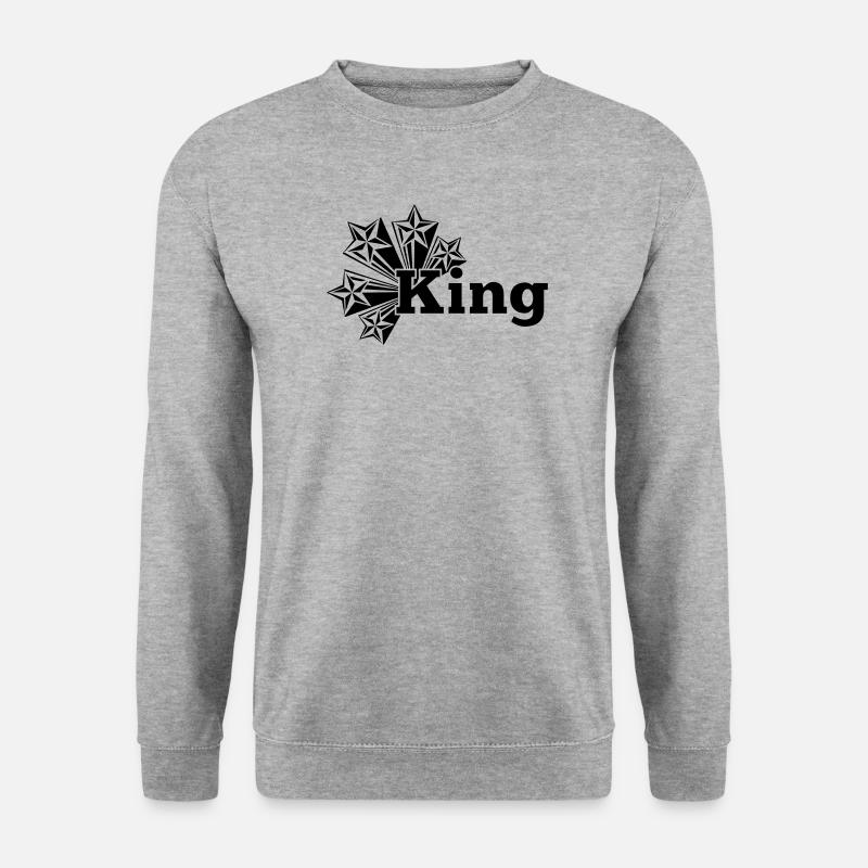 König transparent mit Sternen - Unisex Pullover - Weißgrau meliert