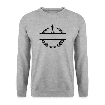 Logo transparent Walker - Sweat-shirt Unisexe - gris chiné - Devant - Alina (178cm) & Michal (187cm)