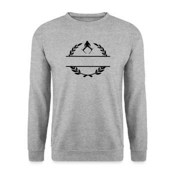 Lorbeerkranz 13 - Unisex Pullover - Weißgrau meliert - Vorne - Alina (178cm) & Michal (187cm)