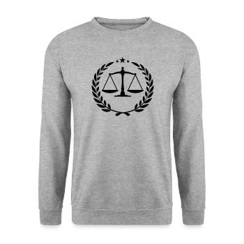 Scale in laurel wreath - Unisex Sweatshirt - salt & pepper - Front - Alina (178cm) & Michal (187cm)