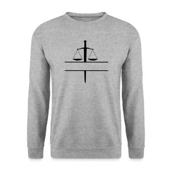Sword of Justice monogram - Unisex Sweatshirt - salt & pepper - Front - Alina (178cm) & Michal (187cm)