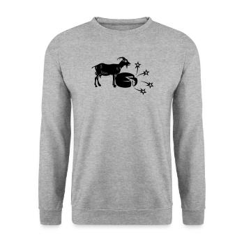 Cheese with sliced and goat, - Unisex Sweatshirt - salt & pepper - Front - Alina (178cm) & Michal (187cm)