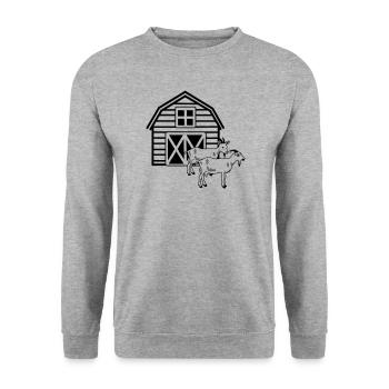 Ziegenfarm zwei Ziegen - Unisex Pullover - Weißgrau meliert - Vorne - Alina (178cm) & Michal (187cm)