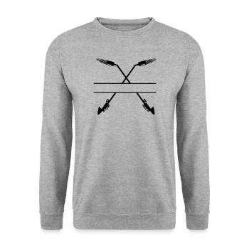 Two crossed gas burner monogram - Unisex Sweatshirt - salt & pepper - Front - Alina (178cm) & Michal (187cm)