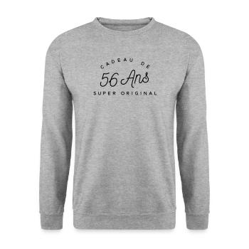 Cadeau 56 ans  - Sweat-shirt Unisexe - gris chiné - Devant - Alina (178cm) & Michal (187cm)