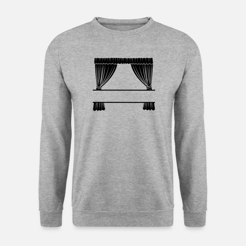 Vorhänge mit Aussparung - Unisex Pullover - Weißgrau meliert