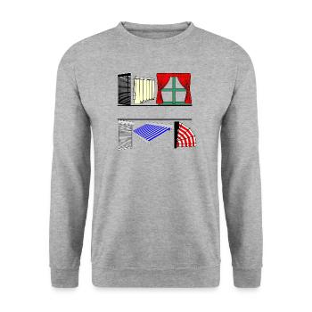 Protection solaire 00 - Sweat-shirt Unisexe - gris chiné - Devant - Alina (178cm) & Michal (187cm)