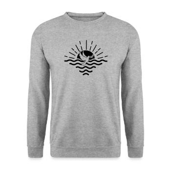sunset pigeon - Unisex Sweatshirt - salt & pepper - Front - Alina (178cm) & Michal (187cm)