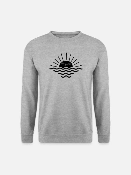 Sonnenuntergang Meer Glaube Hoffnung Liebe - Unisex Pullover - Weißgrau meliert