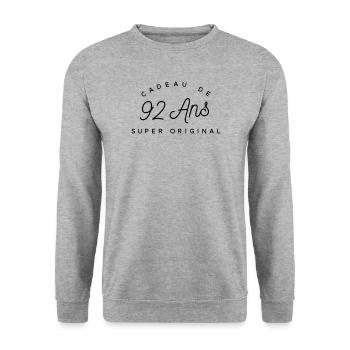 Cadeau 92 ans  - Sweat-shirt Unisexe - gris chiné - Devant - Alina (178cm) & Michal (187cm)