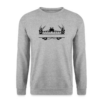 Ackerbau Traktor Getreideanbau - Unisex Pullover - Weißgrau meliert - Vorne - Alina (178cm) & Michal (187cm)