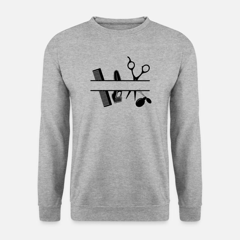 Textbanner für Friseurattribute - Unisex Pullover - Weißgrau meliert
