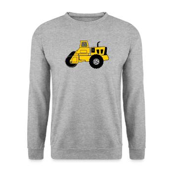 Yellow Roller machine - Unisex Sweatshirt - salt & pepper - Front - Alina (178cm) & Michal (187cm)