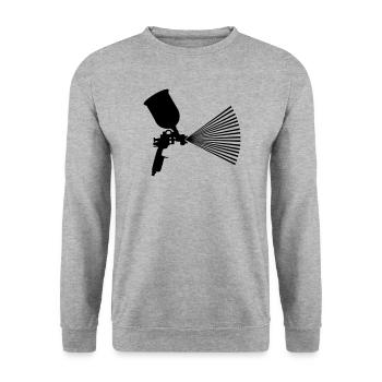 Spray paint with jet - Unisex Sweatshirt - salt & pepper - Front - Alina (178cm) & Michal (187cm)