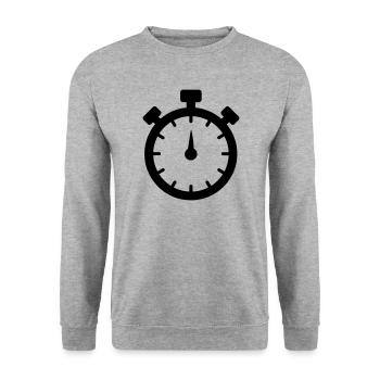 Stopwatch 2 - Unisex Sweatshirt - salt & pepper - Front - Alina (178cm) & Michal (187cm)