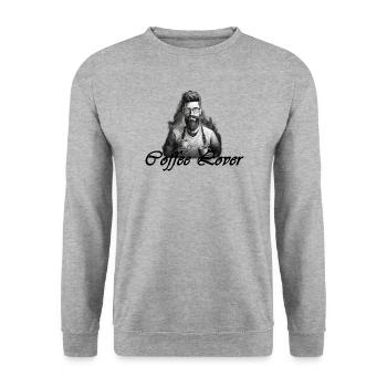 Barista Coffee Lover Noir - Sweat-shirt Unisexe - gris chiné - Devant - Alina (178cm) & Michal (187cm)