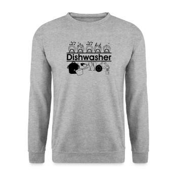 Lave-vaisselle logo lave-vaisselle cuisine - Sweat-shirt Unisexe - gris chiné - Devant - Alina (178cm) & Michal (187cm)