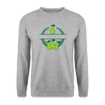 Poires en couronne de laurier avec poires vertes - Sweat-shirt Unisexe - gris chiné - Devant - Alina (178cm) & Michal (187cm)