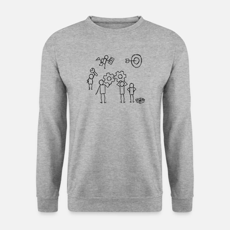 Teamwork - Unisex Pullover - Weißgrau meliert
