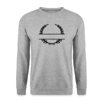 Laurel wreath name banner - Unisex Sweatshirt - salt & pepper - Front - Alina (178cm) & Michal (187cm)