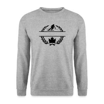 Canada maple leaf descent skier in laurel wreath - Unisex Sweatshirt - salt & pepper - Front - Alina (178cm) & Michal (187cm)