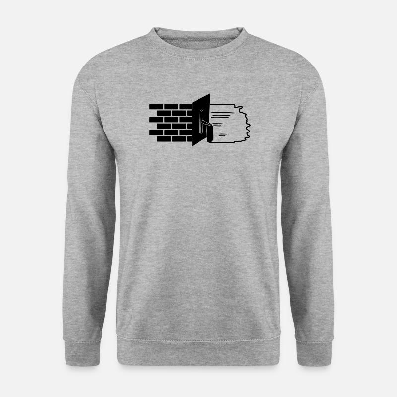 Stuckateur-Logosteine und Stuck - Unisex Pullover - Weißgrau meliert